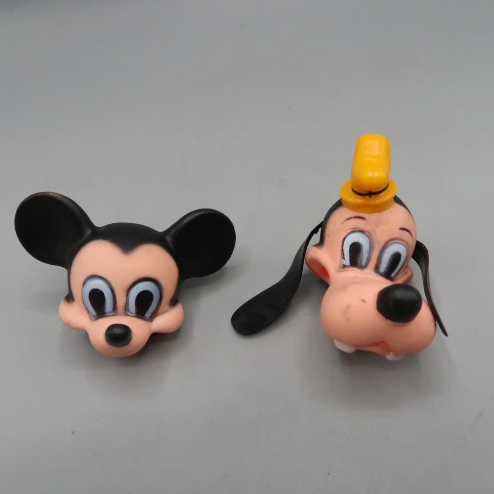 Vintage 1968 Disney Mickey Mouse‎ Goofy Dog Pencil Toppers Set 70s gumball Prize